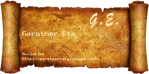 Gerstner Ete névjegykártya